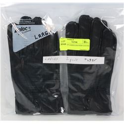 2 PACK OF LADIES LEATHER GLOVES LARGE