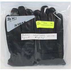 2 PACK OF MENS LEATHER GLOVES MEDIUM