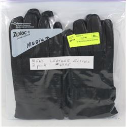 2 PACK OF MENS LEATHER GLOVES MEDIUM