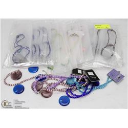 BAG OF ASSORTED FASHION JEWELRY-MOSTLY NECKLACES