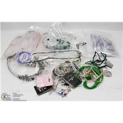 BAG OF ASSORTED FASHION JEWELRY-MOSTLY NECKLACES