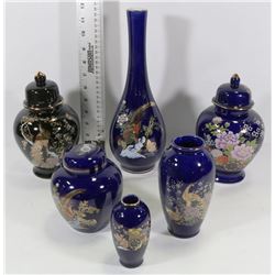 6 PIECES OF JAPANESE POTTERY.