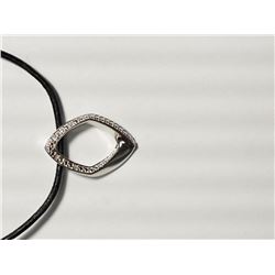 3) STERLING SILVER DIAMOND PENDANT W/FASHION CORD