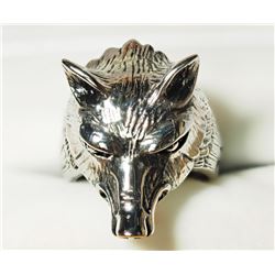 4) STAINLESS STEEL WOLF SHAPED MEN'S RING SIZE 10