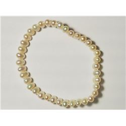 12) FRESHWATER PEARL FLEXIBLE SIZE BRACELET