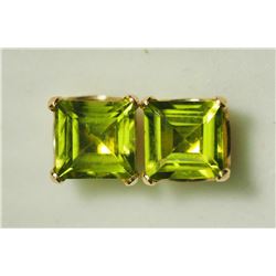 13) STERLING SILVER GENUINE PERIDOT EARRINGS