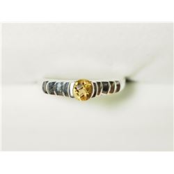 14) STERLING SILVER CITRINE RING SIZE 7.5