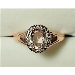 20) STERLING SILVER MORGANITE RING SIZE 7