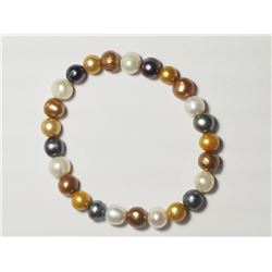 21) STERLING SILVER FRESHWATER PEARL BRACELET
