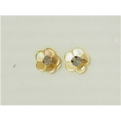 34) 14K 2IN1 DIAMOND MOTHER OF PEARL EARRINGS