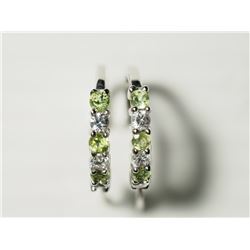 38) STERLING SILVER NATURAL PERIDOT EARRINGS