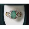 Image 2 : 44) STERLING SILVER GENUINE EMERALD RING SIZE 7.25