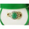 Image 5 : 44) STERLING SILVER GENUINE EMERALD RING SIZE 7.25