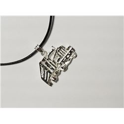 45) STERLING SILVER TRUCK PENDANT ON FASHION CORD