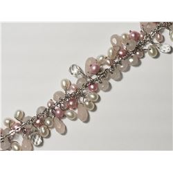 47) STERLING SILVER PEARL BRACELET