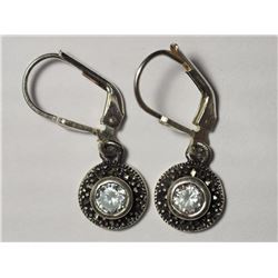 50) STERLING SILVER CZ EARRINGS