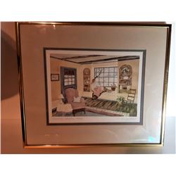 18)  FRAMED, DOUBLE MATTED UNDER GLASS