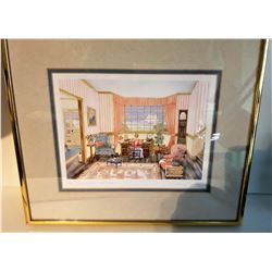 19)  FRAMED, DOUBLE MATTED UNDER GLASS