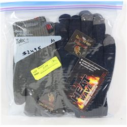 2 PACK MENS HEATWAVE GLOVES