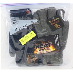2 PACK MENS HEATWAVE GLOVES