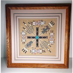 16)  AUTHENTIC NAVAJO SAND PAINTING
