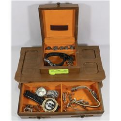 MENS VALET BOX AND CONTENTS.