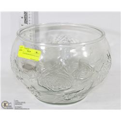 GLASS PUNCHBOWL WITH 8 GLASSES