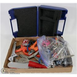 FLAT OF ASST TOOLS WITH BAG OF SCISSORS