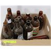 Image 1 : FLAT OF 11 VINTAGE BEER BOTTLES. COLLECTIBLES