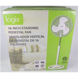 LOGIX 16" STANDBY PEDESTAL FAN, 3 SPEED WITH