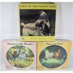 SET OF 3 PUZZLES HORSES 1000 PC