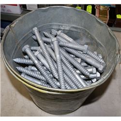 NEW PAIL OF LARGE LAG BOLTS