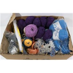 BOX OF YARN AND OTHER CRAFTS