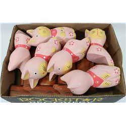 FLAT OF WOOD CATS WITH LOGS