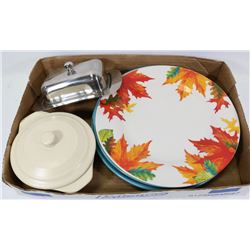 LOT OF 3 ROYAL NORFOLK STONEWARE DINNER PLATES AND