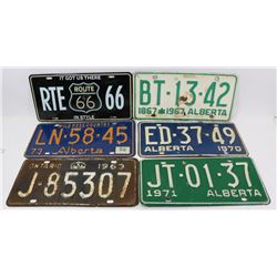 LOT OF LICENSE PLATES INCLUDING 63, 67, 70, 71, 73