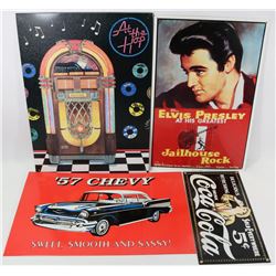 4 CLASSIC METAL SIGNS