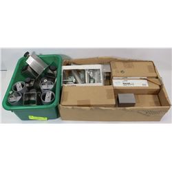 BOX & TUB OF ASSORTED FURNITURE LEGS