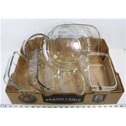LOT OF 9 PYREX & KGG GLASS COOKING / BAKEWARE