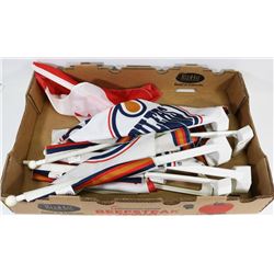 LOT OF 7 EDMONTON OILERS /CANADIAN CAR WINDOW FLAG