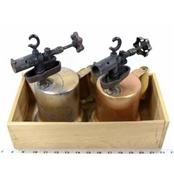 SET OF 2 VINTAGE HAND HELD BLOWTORCHES.