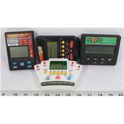 BOX W/ 4 VINTAGE CASINO HANDHELD GAMES