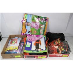THREE FLATS OF ASSORTED HALLOWEEN COSTUMES
