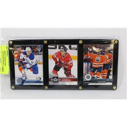 3 FRAMED CONNOR MCDAVID OILERS/TEAM CANADA CARDS