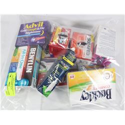 LARGE BAG OF ASSORTED OVER THE COUNTER MEDICATION