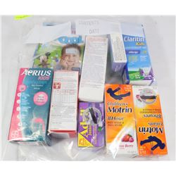 BAG OF ASSORTED CHILDREN & JUNIORS COLD MEDICINE &