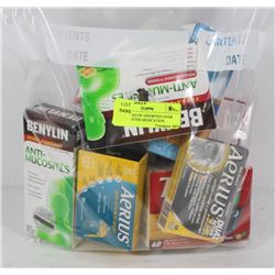 LARGE BAG OF ASSORTED OVER THE COUNTER MEDICATION