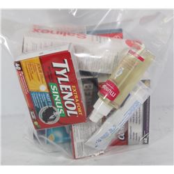 LARGE BAG OF ASSORTED OVER THE COUNTER MEDICATION