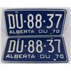Image 1 : PAIR OF 1970 ALBERTA LICENSE PLATES