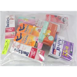 BAG OF ASSORTED CHILDREN & JUNIORS COLD MEDICINE &